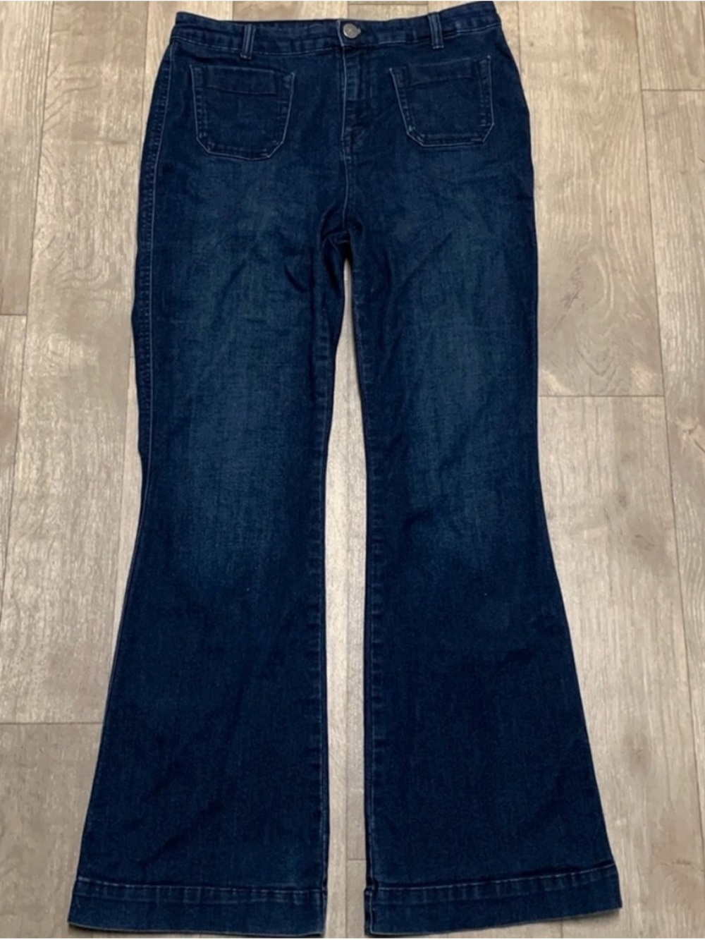 Womens Style & Co. Flare Leg High Rise Sailor Pocket Stretch
Denim Jeans